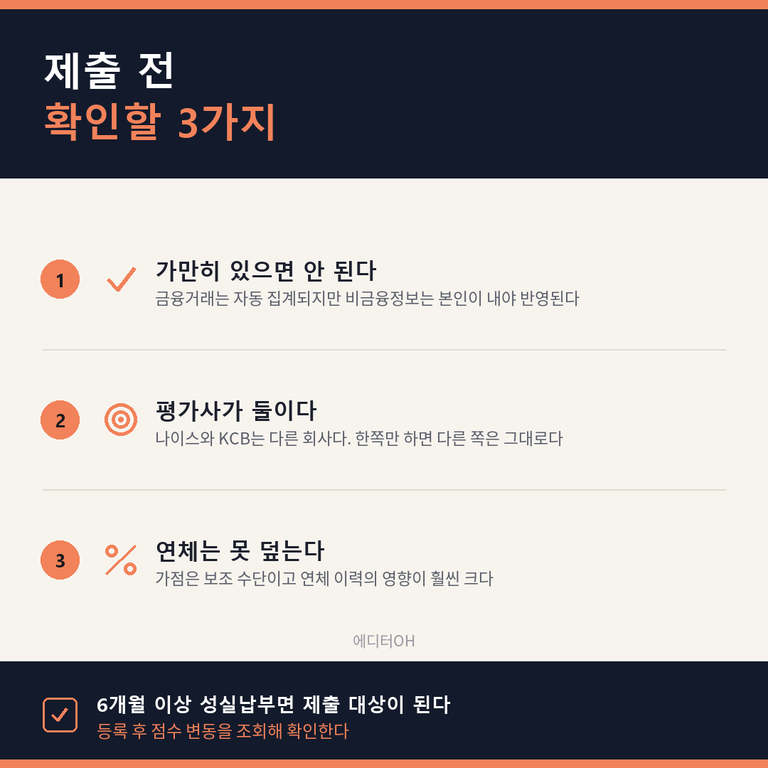 신용점수 제출 전 확인할 세 가지