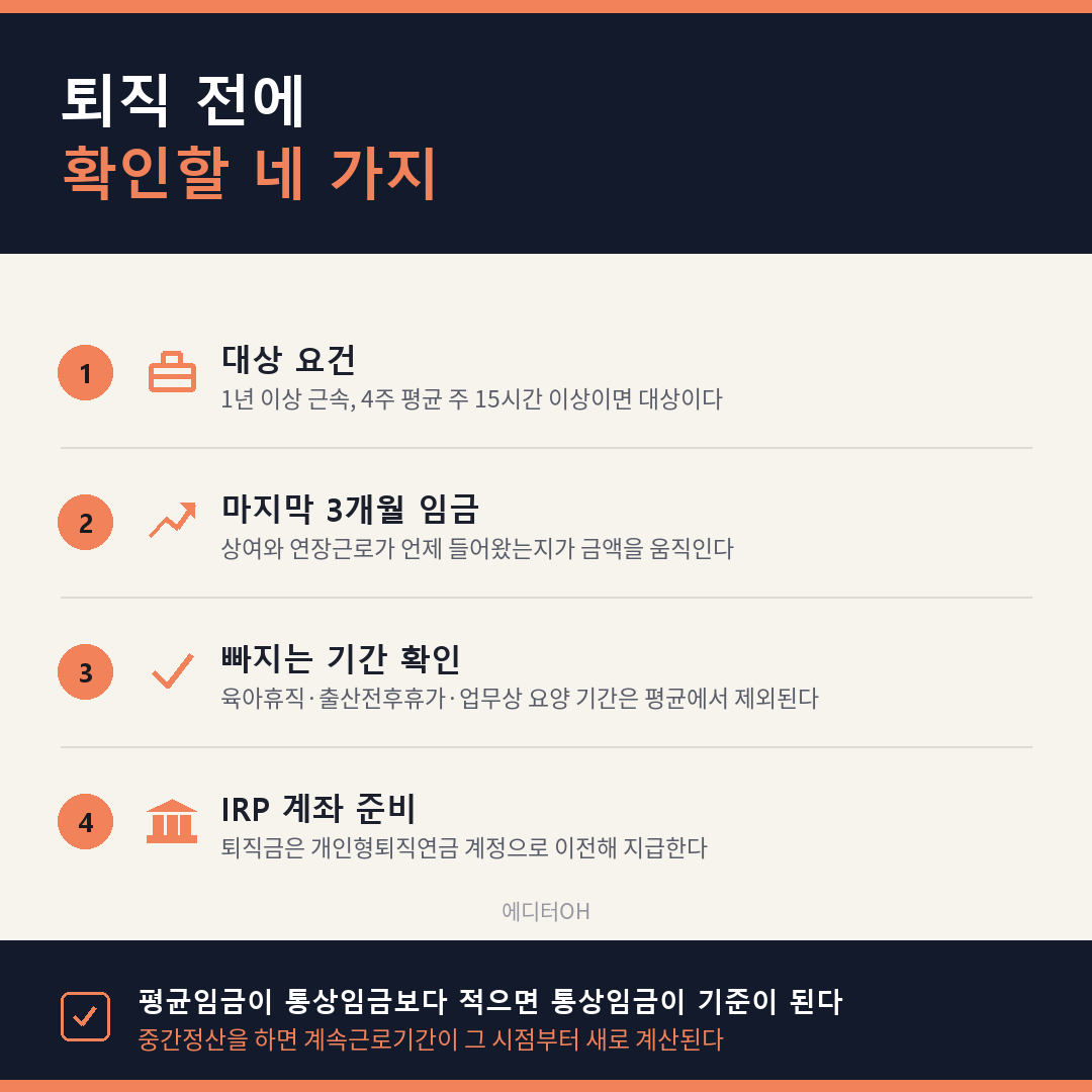 퇴직 전에 확인할 네 가지