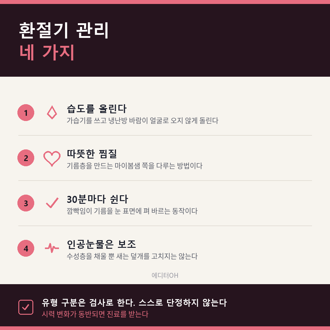 환절기 안구건조증 관리 네 가지 방법