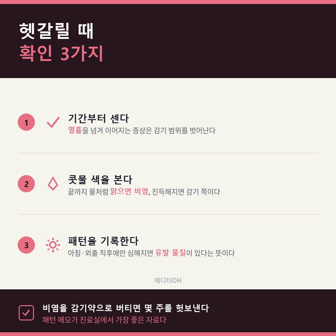 환절기 비염 감기 각각의 대처법 정리