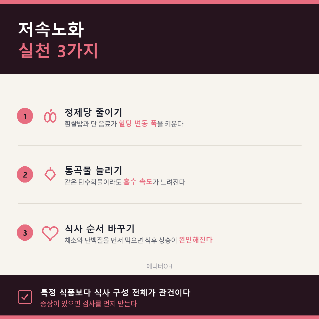 저속노화 식단에서 줄일 것과 늘릴 것 정리
