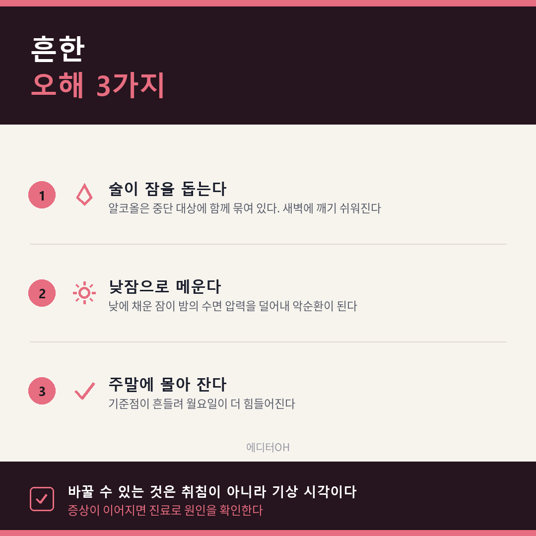 수면위생 실천 수칙과 흔한 오해 정리