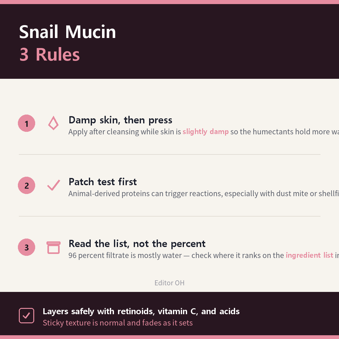How to layer snail mucin in a K-beauty routine